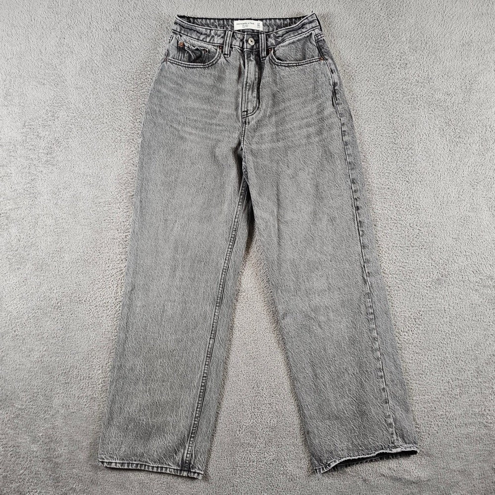 Abercrombie & Fitch Curve Love High Rise Loose Jeans Grey 24/00S Short